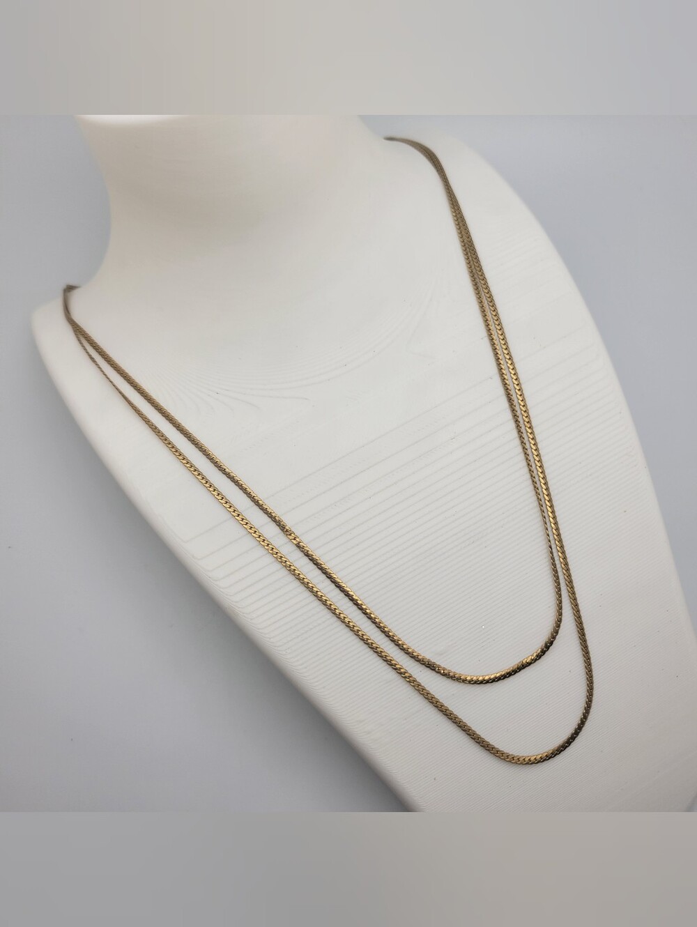 Vintage Classic Gold Filled Double-Layer Gold Chain Necklace
